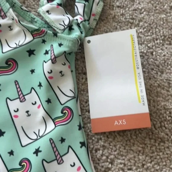 Destira AXS Gymnastics Leotard with unicorn cats. NWT - Picture 3 of 5